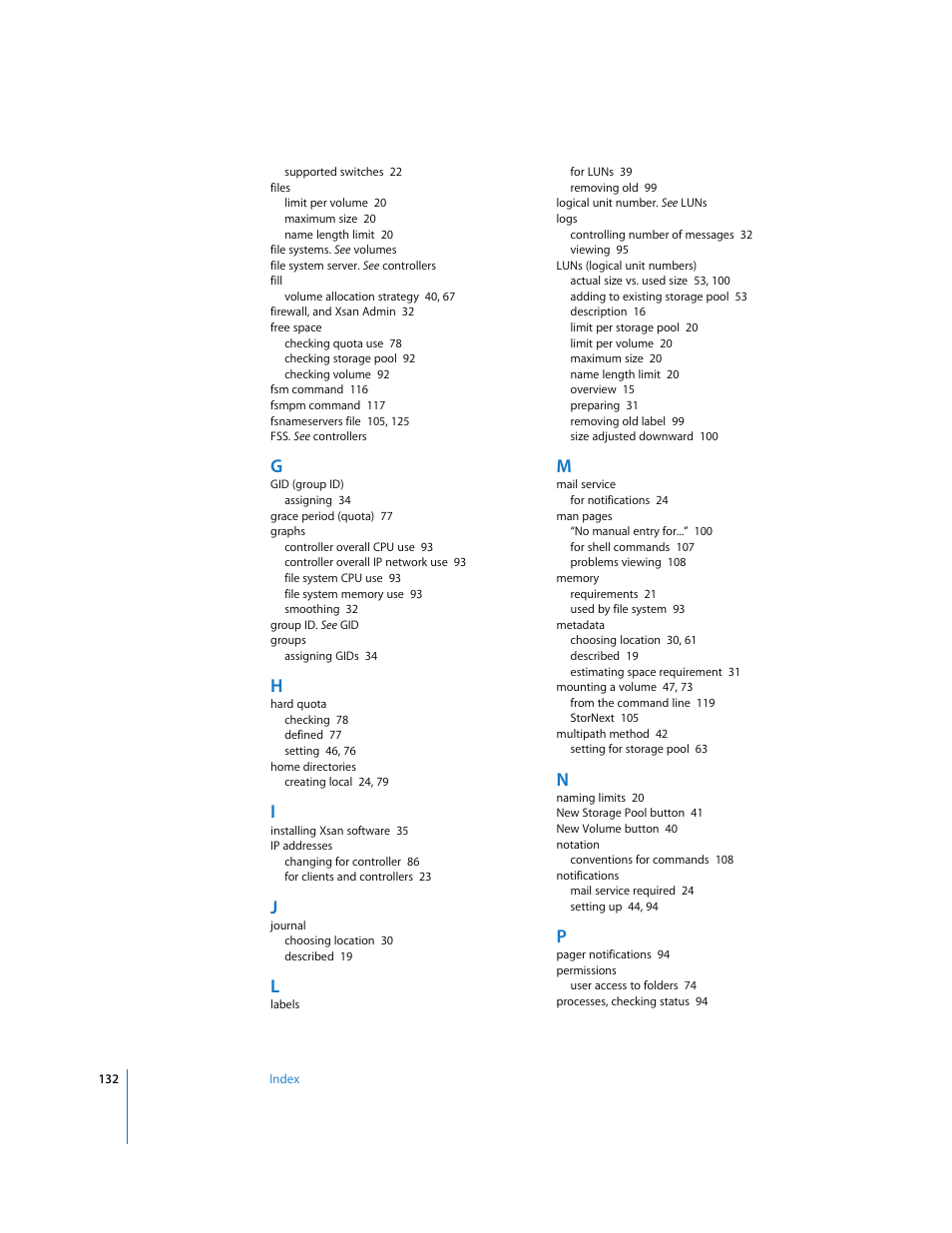 Apple Xsan 1.1 User Manual | Page 132 / 134
