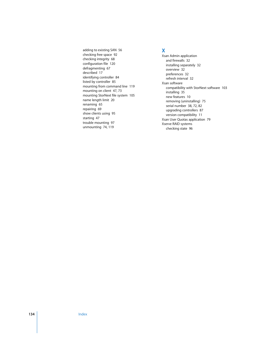 Apple Xsan 1.1 User Manual | Page 134 / 134