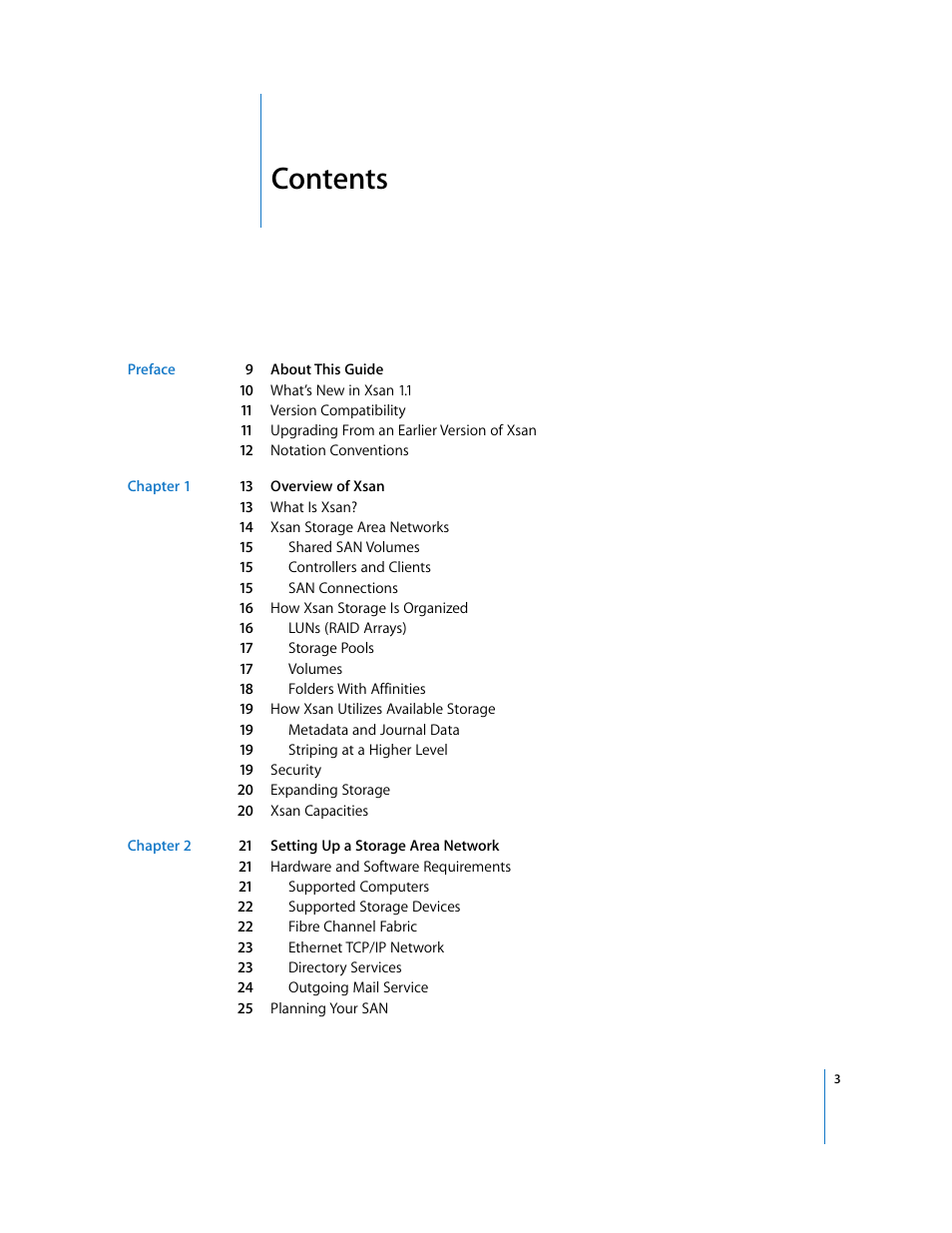 Apple Xsan 1.1 User Manual | Page 3 / 134