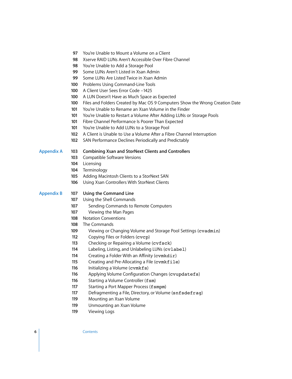 Apple Xsan 1.1 User Manual | Page 6 / 134