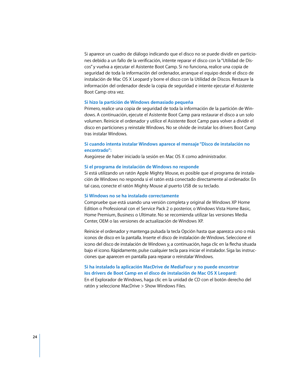 Apple Boot Camp (Mac OS X v10.5 Leopard) User Manual | Page 24 / 27