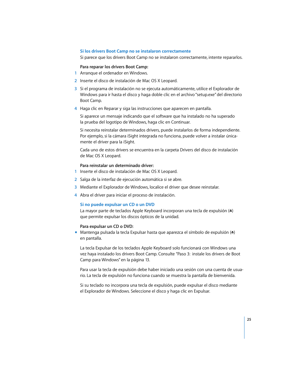 Apple Boot Camp (Mac OS X v10.5 Leopard) User Manual | Page 25 / 27