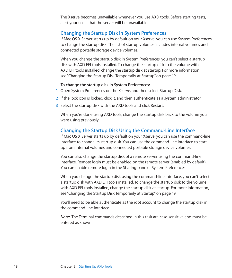 Changing the startup disk in system preferences | Apple Xserve - Apple Xserve User Manual | Page 18 / 48