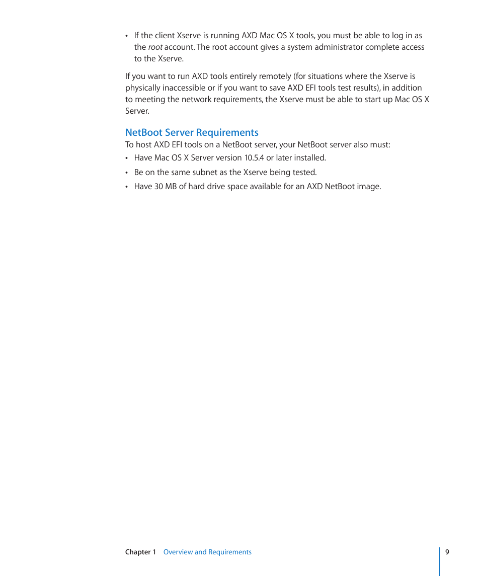 Netboot server requirements | Apple Xserve - Apple Xserve User Manual | Page 9 / 48