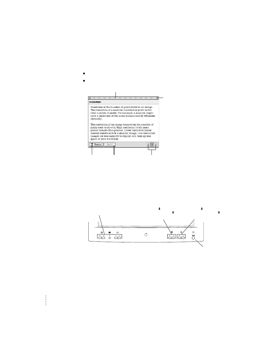 Screen controls at a glance | Apple ColorSync Display User Manual | Page 33 / 67
