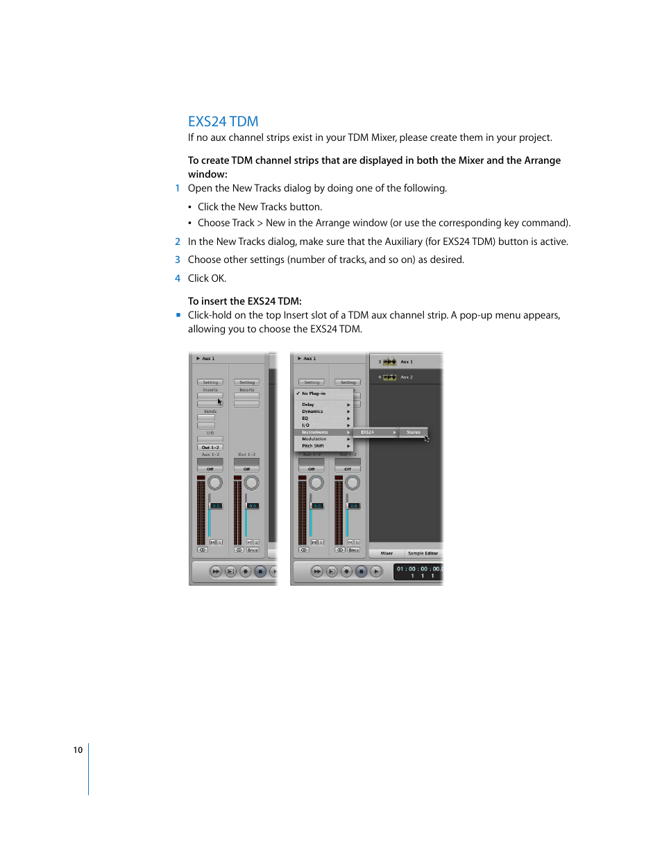 Exs24tdm, Exs24 tdm | Apple Logic Pro 8 TDM User Manual | Page 10 / 15