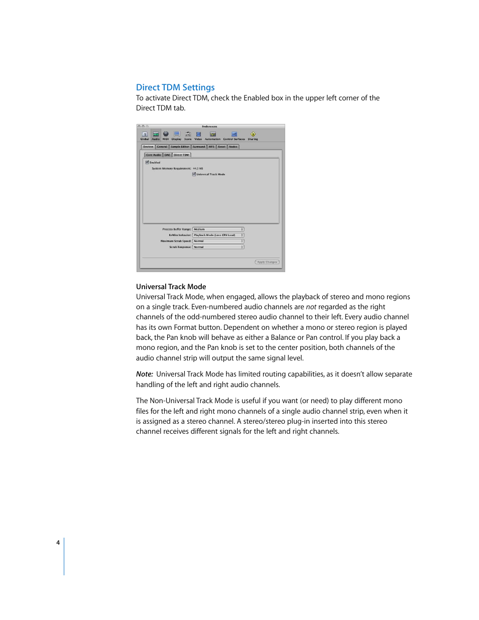 Direct tdm settings | Apple Logic Pro 8 TDM User Manual | Page 4 / 15