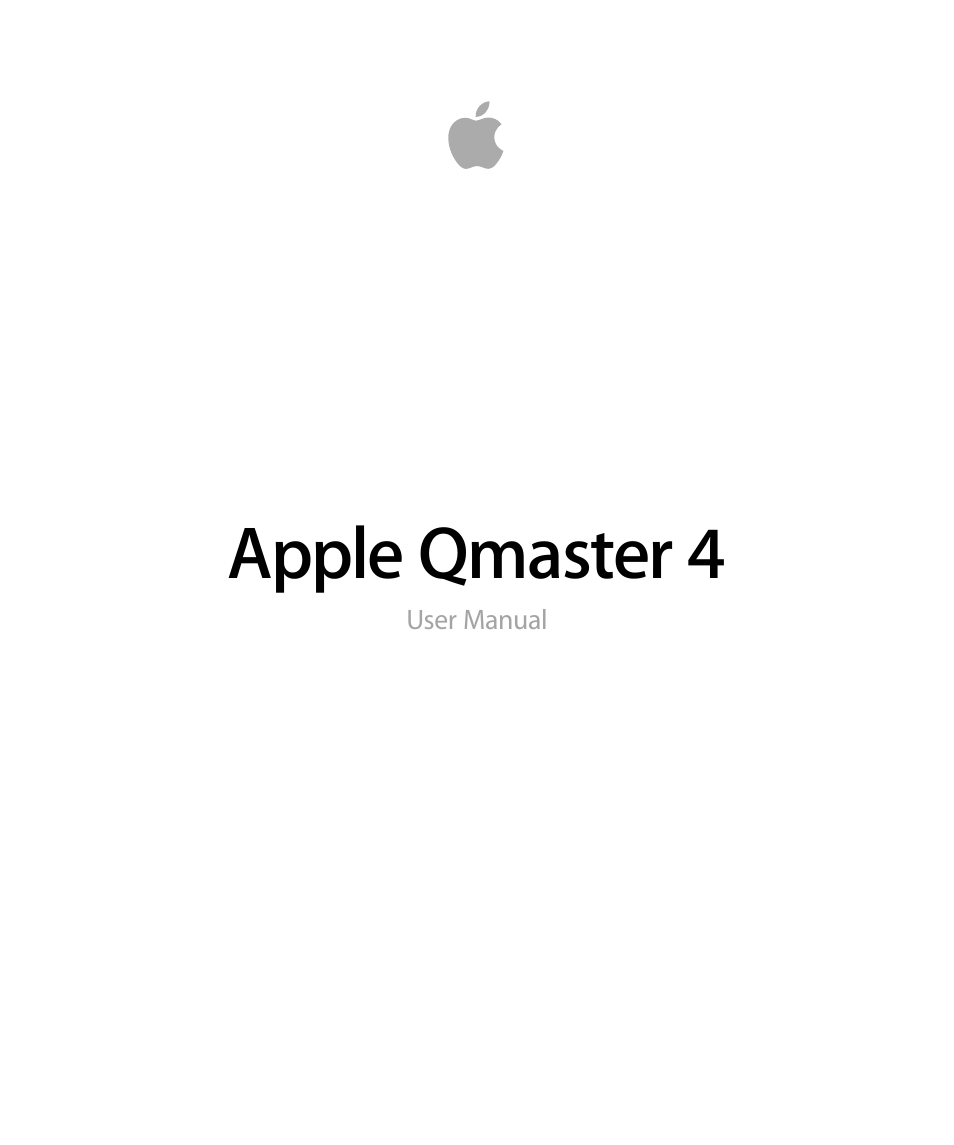 Apple Qmaster 4 User Manual | 34 pages