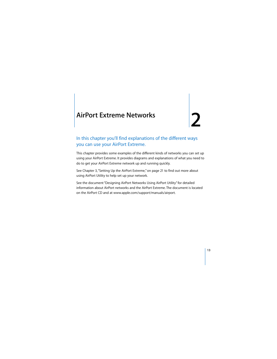 Airport extreme networks | Apple AirPort Extreme 802.11n (3rd Generation) User Manual | Page 13 / 44