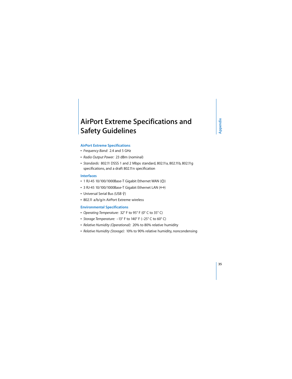 Apple AirPort Extreme 802.11n (3rd Generation) User Manual | Page 35 / 44