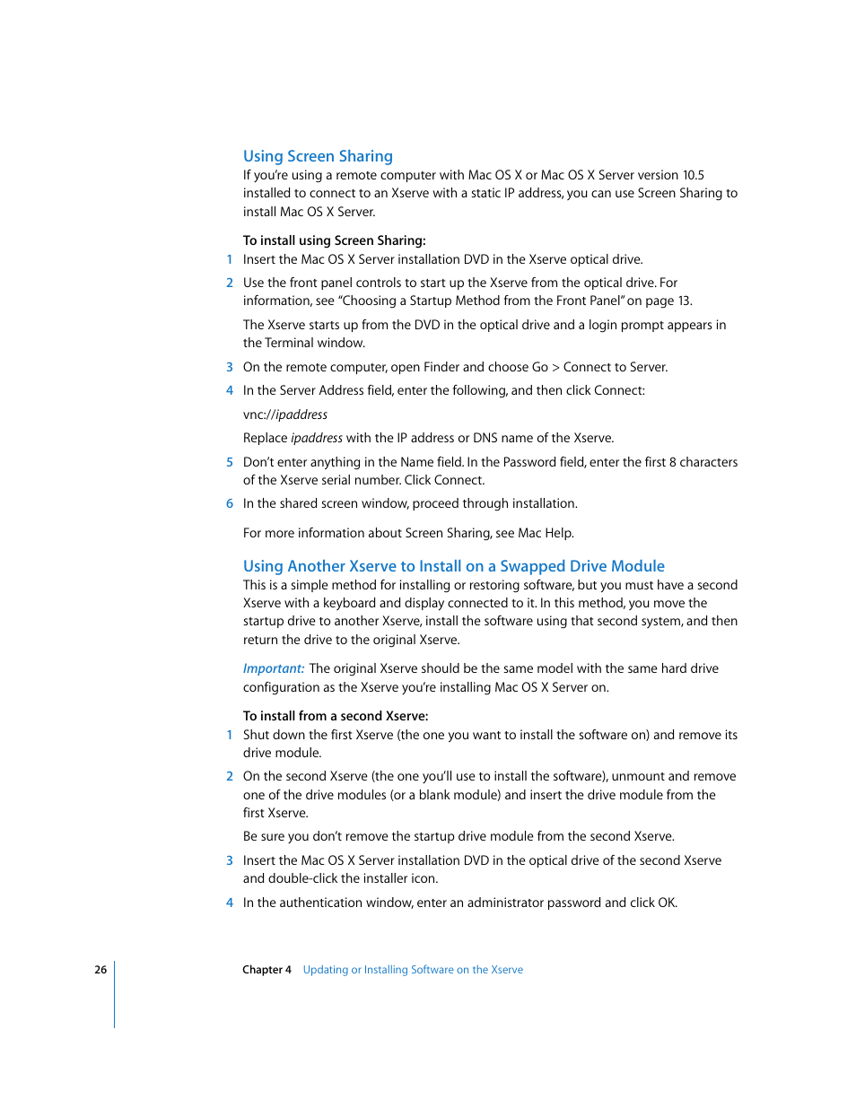 Using screen sharing | Apple Xserve (Early 2008) User Manual | Page 26 / 31