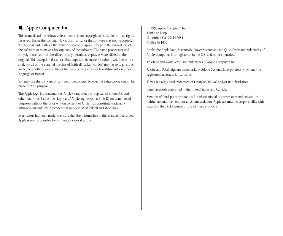 K apple computer, inc | Apple Macintosh Cyrillic Language Kit User Manual | Page 2 / 28