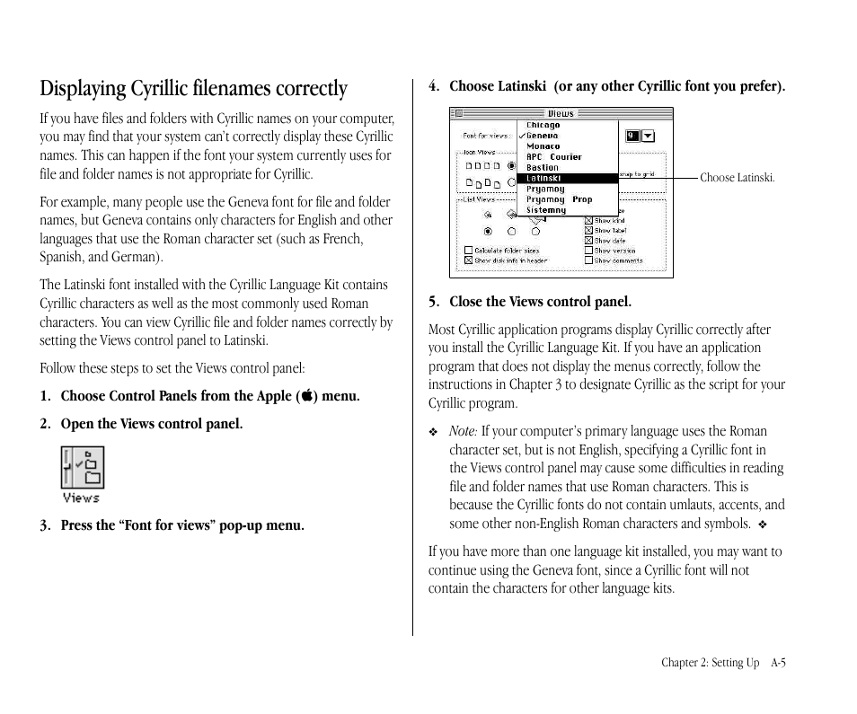 Displaying cyrillic filenames correctly | Apple Macintosh Cyrillic Language Kit User Manual | Page 8 / 28