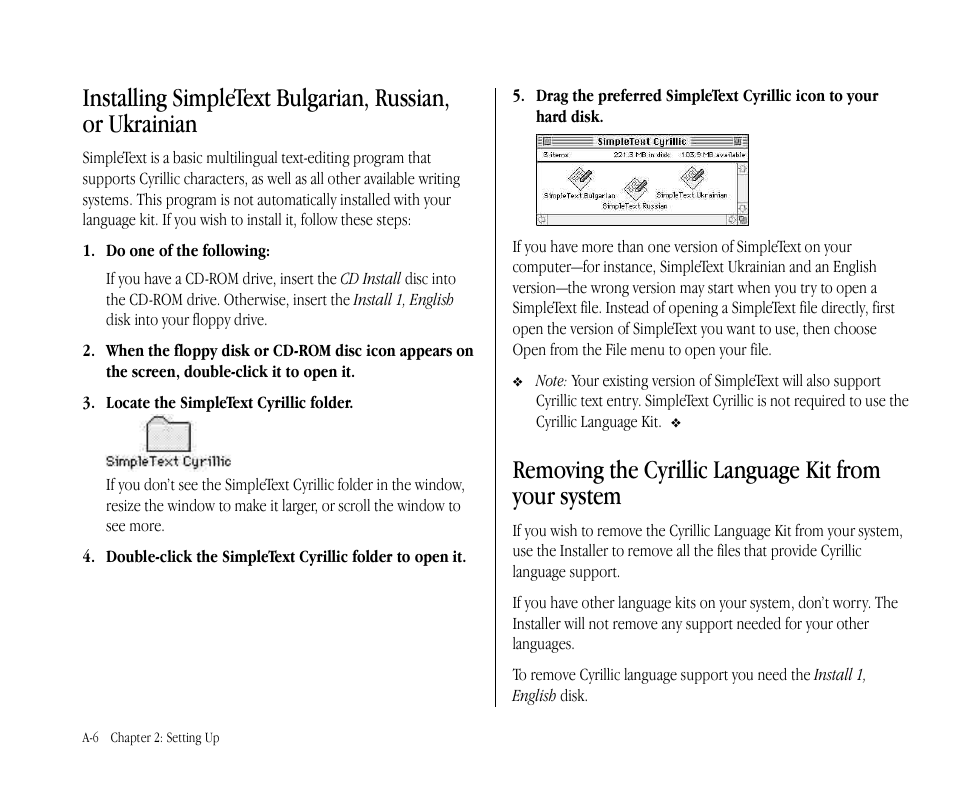 Application program a-9, The cyrillic language register program a-9, Registering your program for cyrillic a-9 | Apple Macintosh Cyrillic Language Kit User Manual | Page 9 / 28