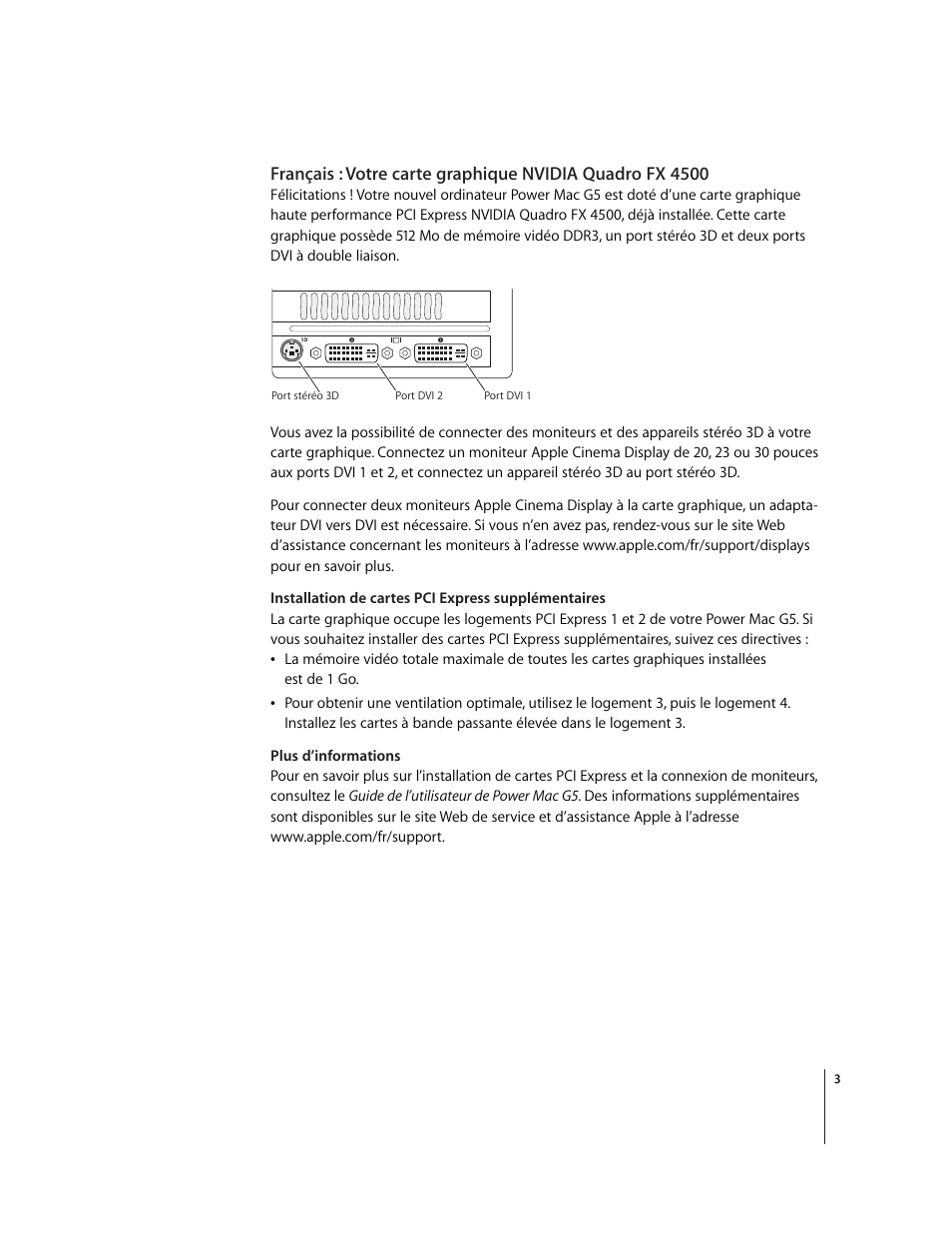 Apple NVIDIA Quadro FX 4500 Graphics Card User Manual | Page 3 / 16