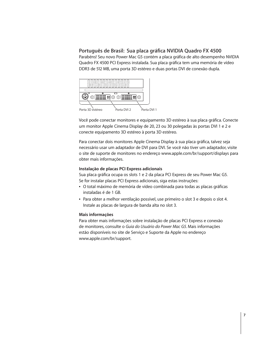 Apple NVIDIA Quadro FX 4500 Graphics Card User Manual | Page 7 / 16