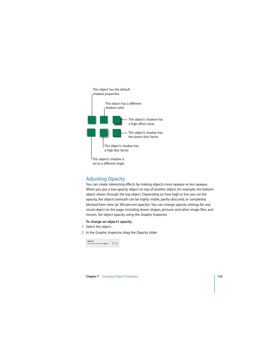 Adjusting opacity | Apple Pages User Manual | Page 135 / 192