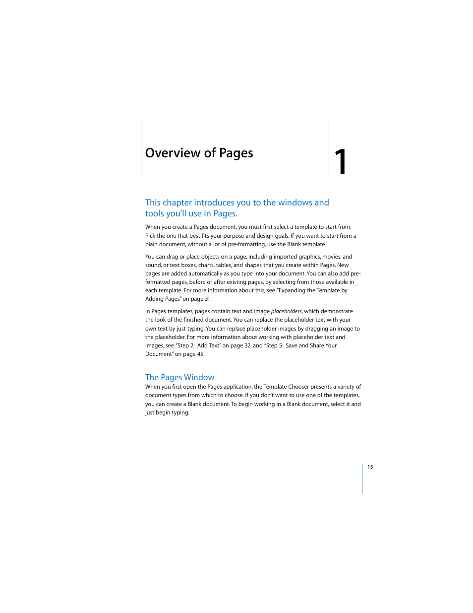 Overview of pages | Apple Pages User Manual | Page 15 / 192
