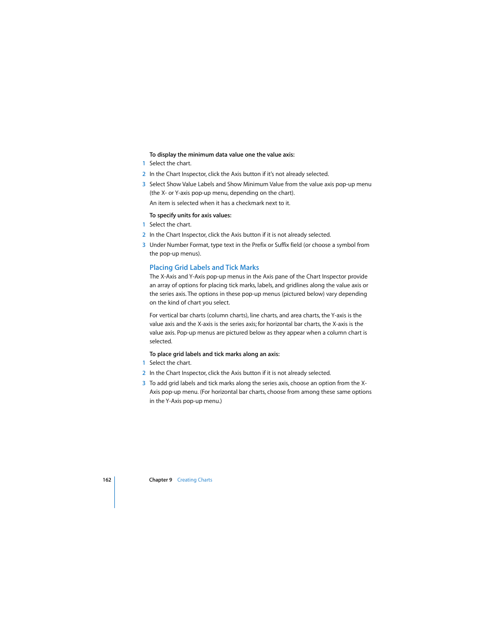 Placing grid labels and tick marks | Apple Pages User Manual | Page 162 / 192