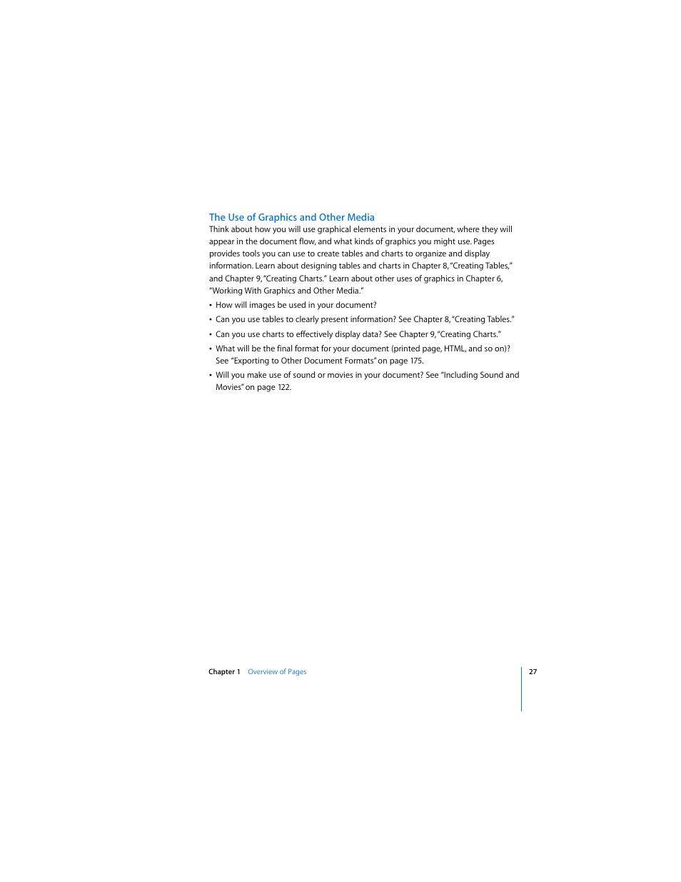The use of graphics and other media | Apple Pages User Manual | Page 27 / 192