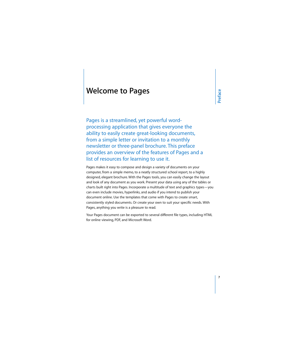 Welcome to pages | Apple Pages User Manual | Page 7 / 192