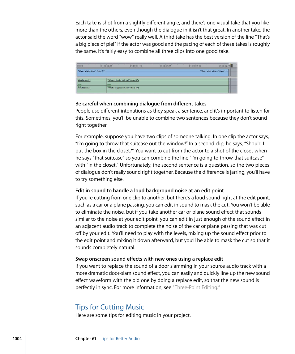 Tips for cutting music | Apple Final Cut Pro 7 User Manual | Page 1004 / 1990