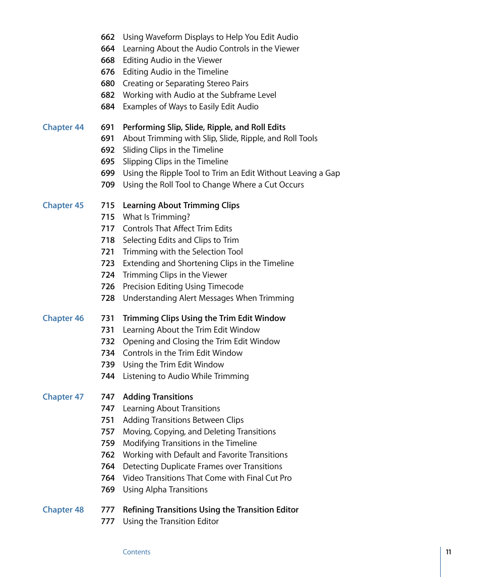 Apple Final Cut Pro 7 User Manual | Page 11 / 1990