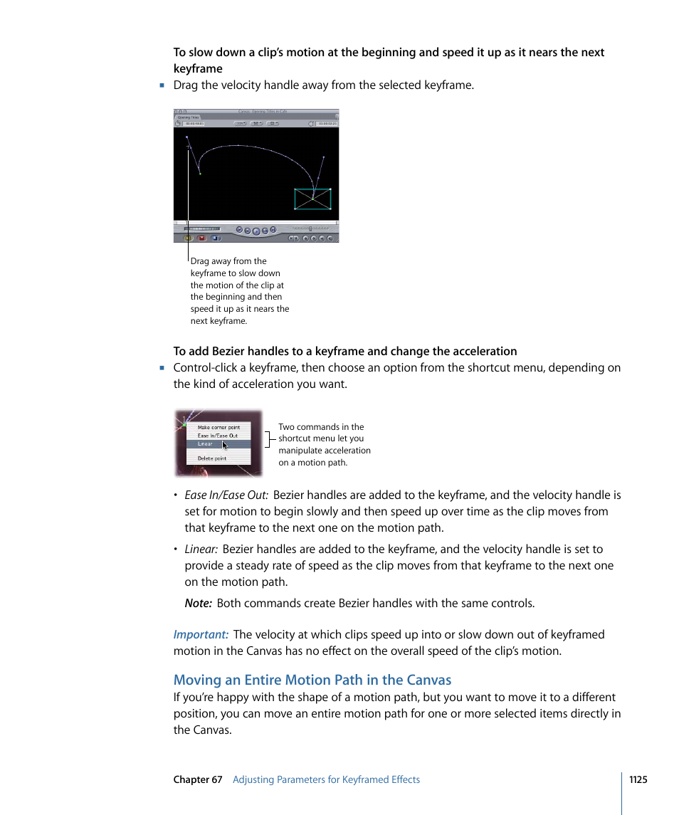 Moving an entire motion path in the canvas | Apple Final Cut Pro 7 User Manual | Page 1125 / 1990