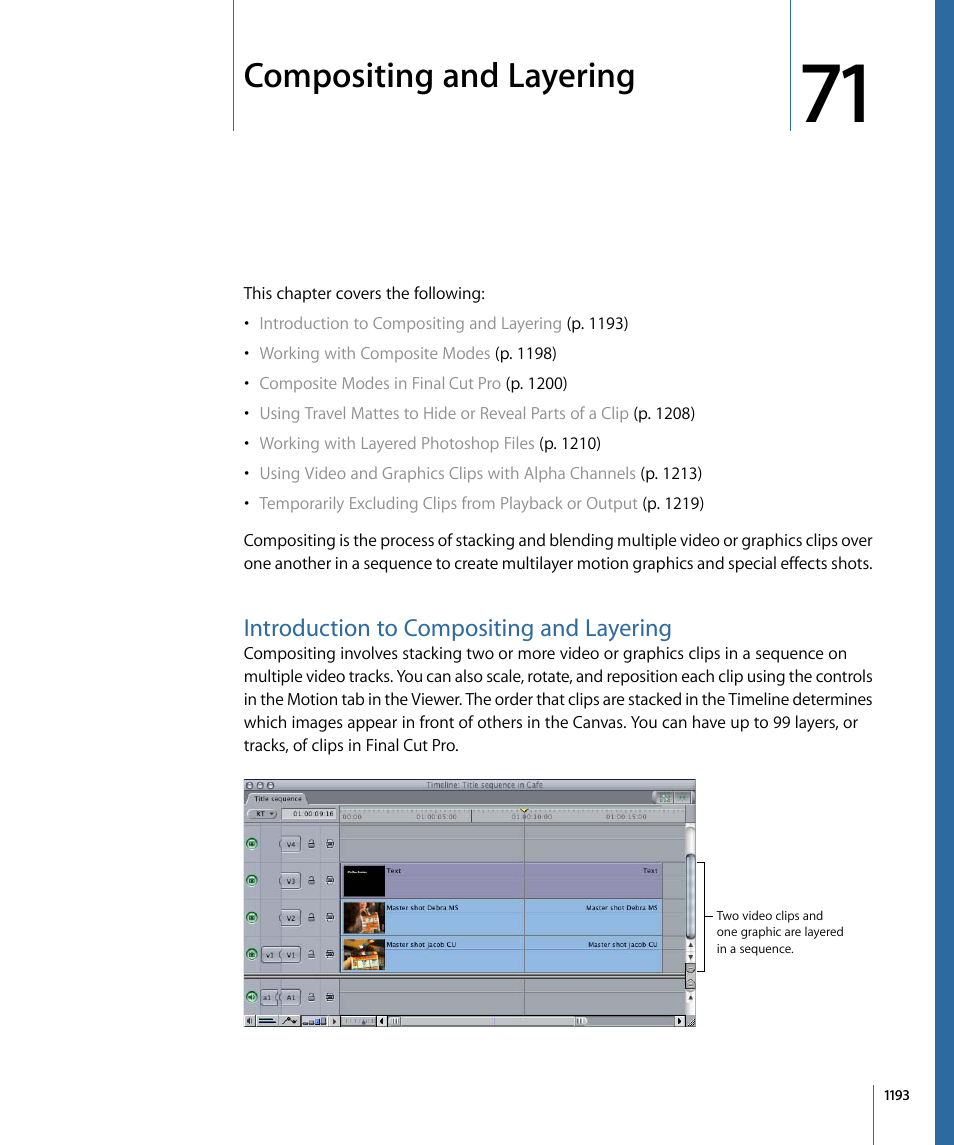Compositing and layering, Introduction to compositing and layering, Compositing and | Layering, Compositing, And layering | Apple Final Cut Pro 7 User Manual | Page 1193 / 1990
