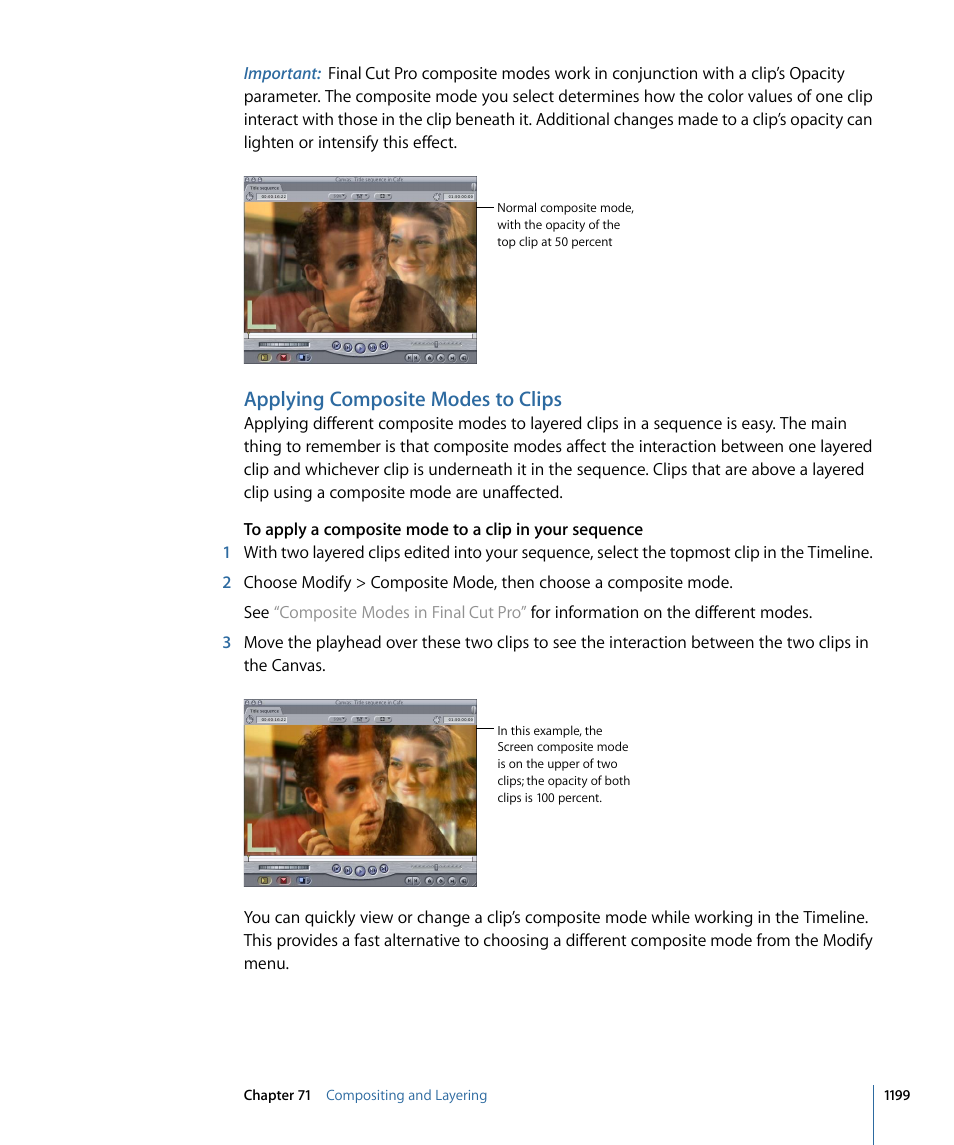 Applying composite modes to clips | Apple Final Cut Pro 7 User Manual | Page 1199 / 1990