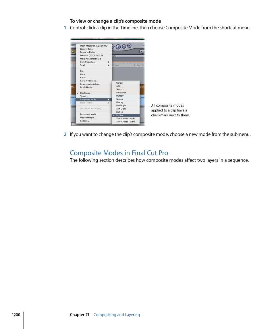 Composite modes in final cut pro | Apple Final Cut Pro 7 User Manual | Page 1200 / 1990