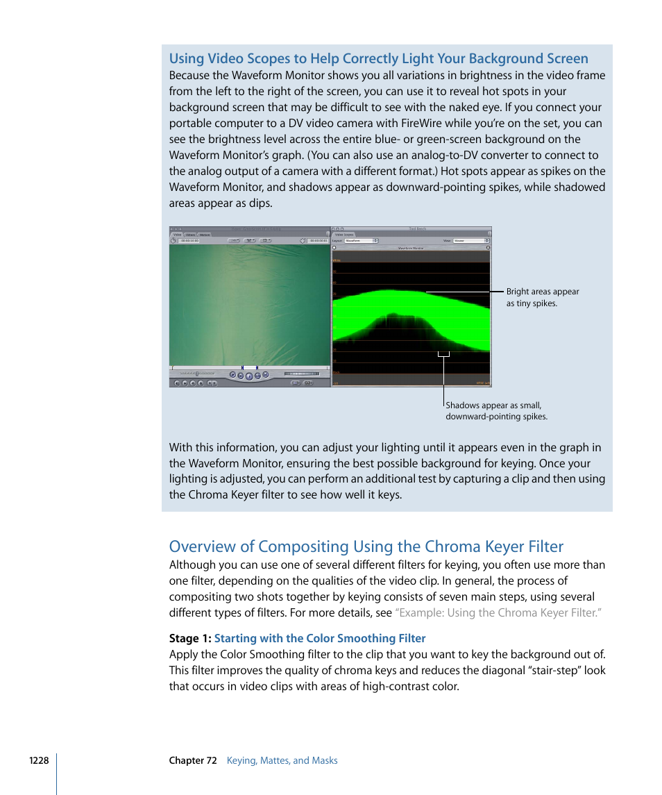 Overview of compositing using the chroma keyer, Filter | Apple Final Cut Pro 7 User Manual | Page 1228 / 1990