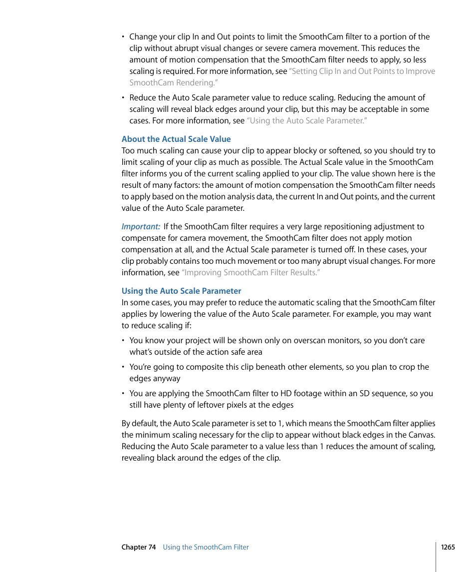 About the actual scale value, Using the auto scale parameter | Apple Final Cut Pro 7 User Manual | Page 1265 / 1990