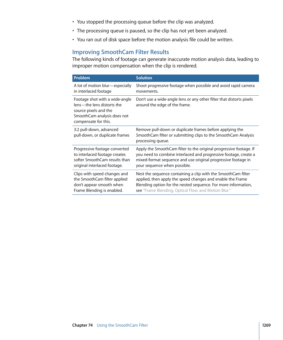 Improving smoothcam filter results | Apple Final Cut Pro 7 User Manual | Page 1269 / 1990