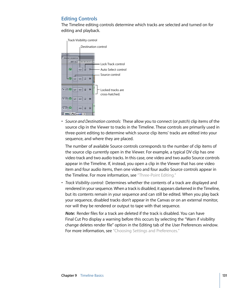 Editing controls | Apple Final Cut Pro 7 User Manual | Page 131 / 1990