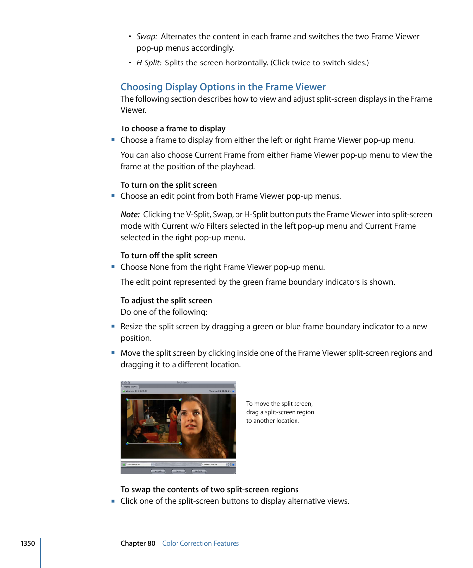 Choosing display options in the frame viewer | Apple Final Cut Pro 7 User Manual | Page 1350 / 1990