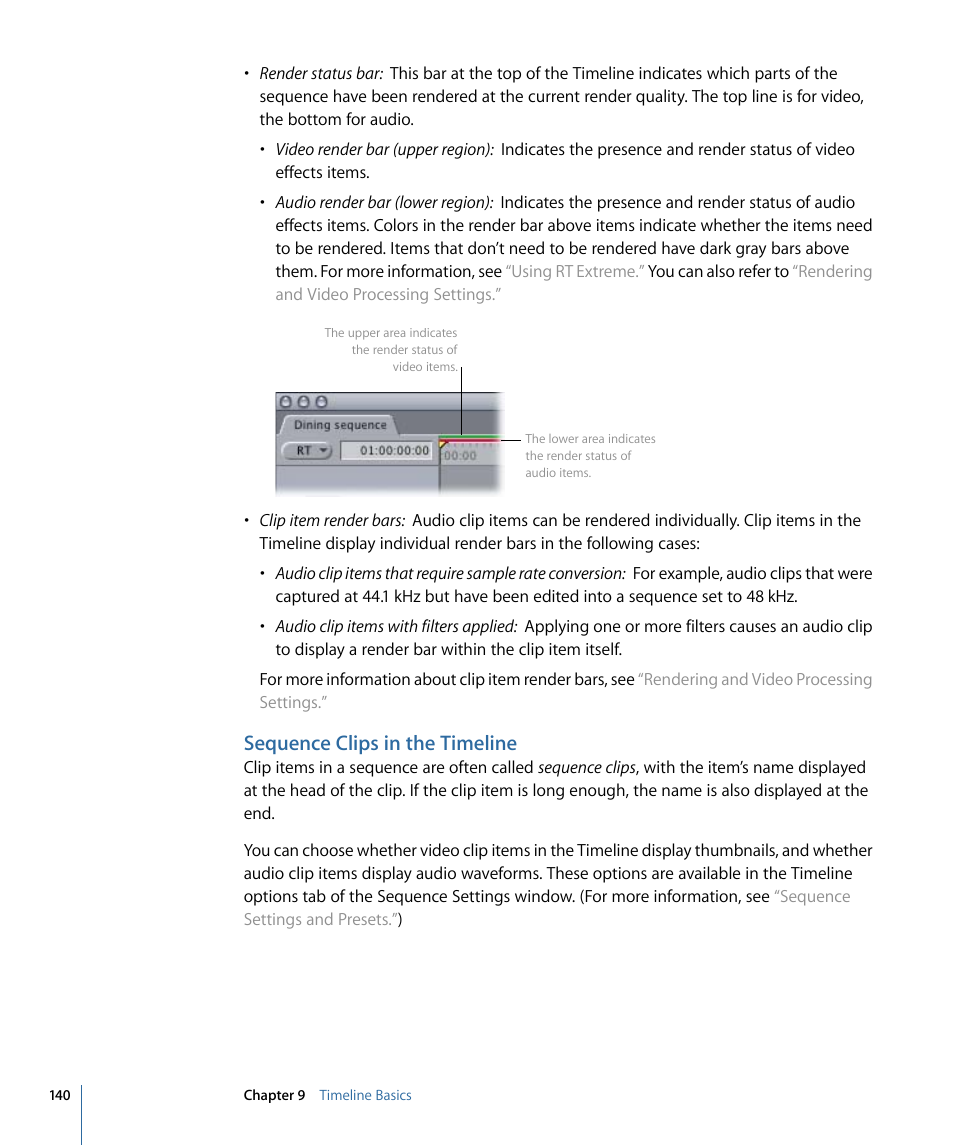 Sequence clips in the timeline | Apple Final Cut Pro 7 User Manual | Page 140 / 1990