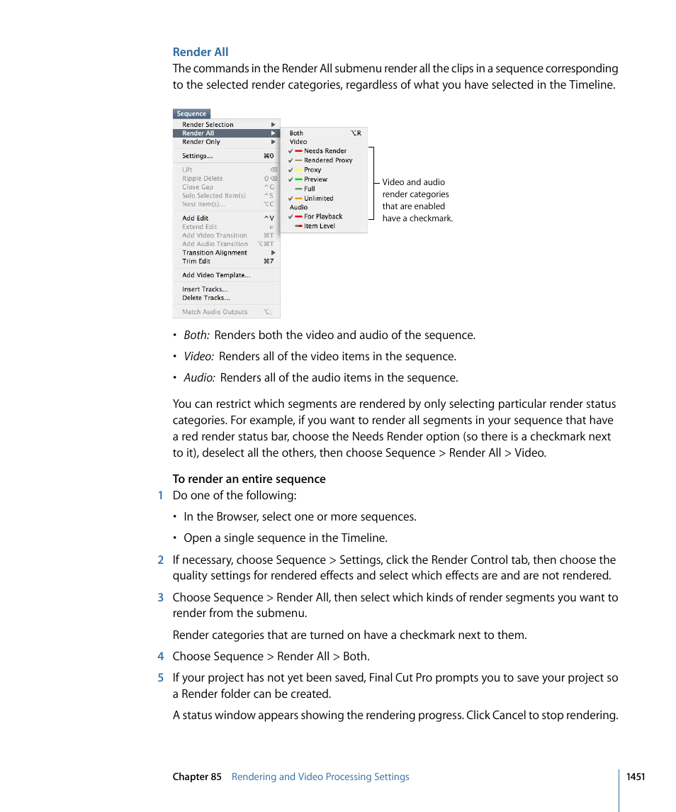 Render all | Apple Final Cut Pro 7 User Manual | Page 1451 / 1990