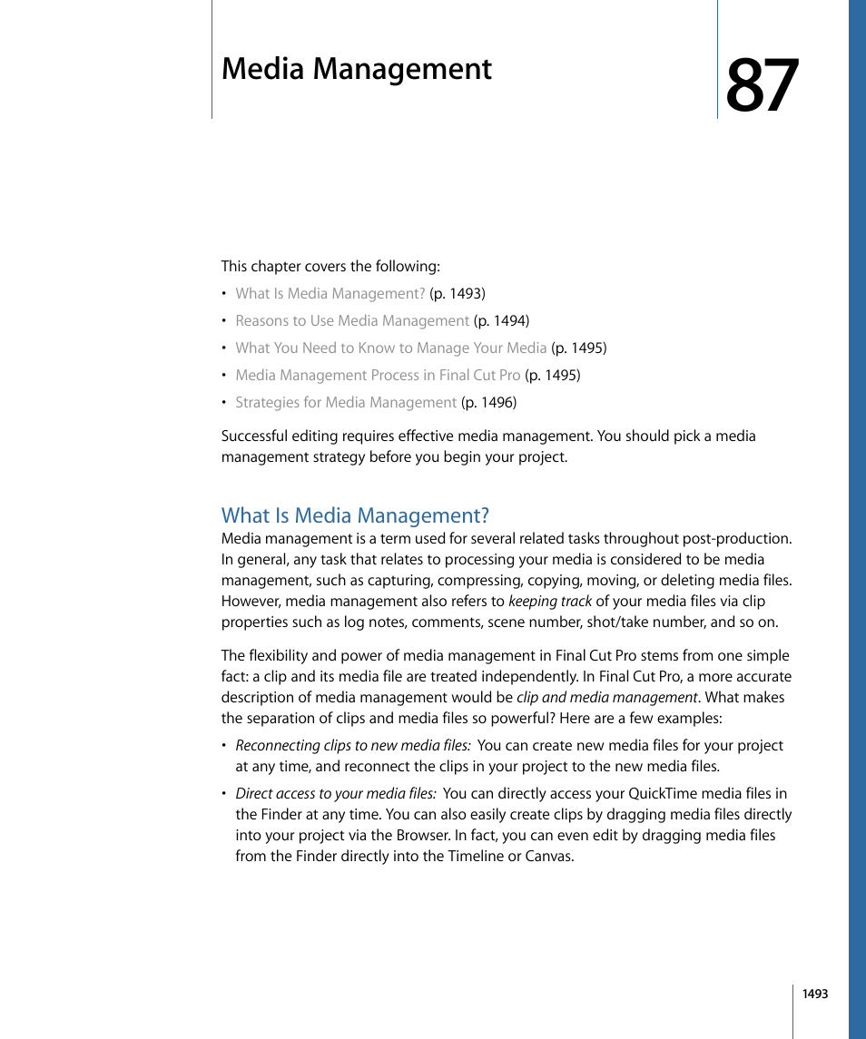 Media management, What is media management | Apple Final Cut Pro 7 User Manual | Page 1493 / 1990