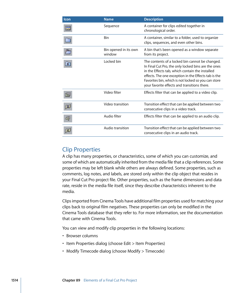 Clip properties | Apple Final Cut Pro 7 User Manual | Page 1514 / 1990