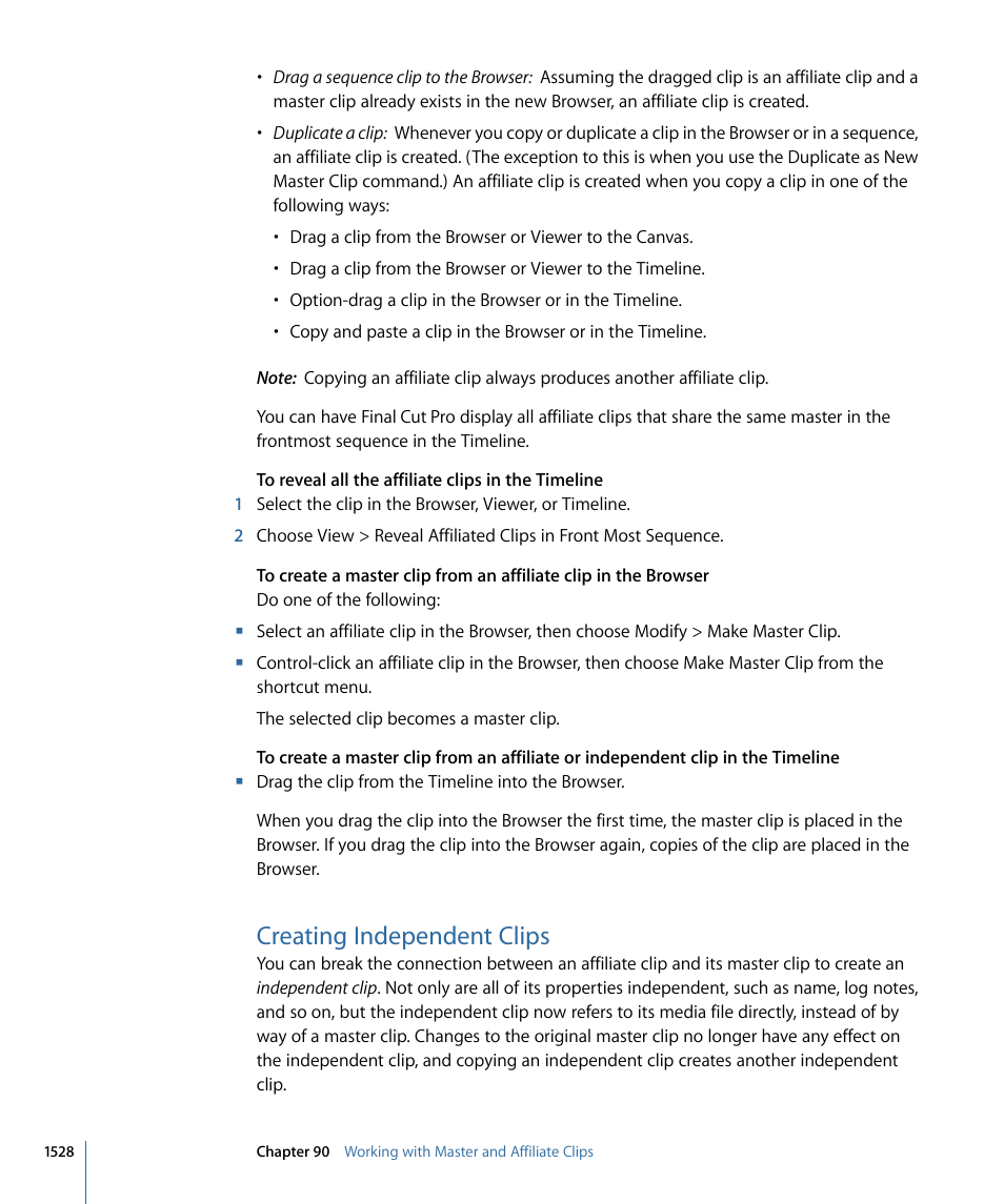 Creating independent clips | Apple Final Cut Pro 7 User Manual | Page 1528 / 1990