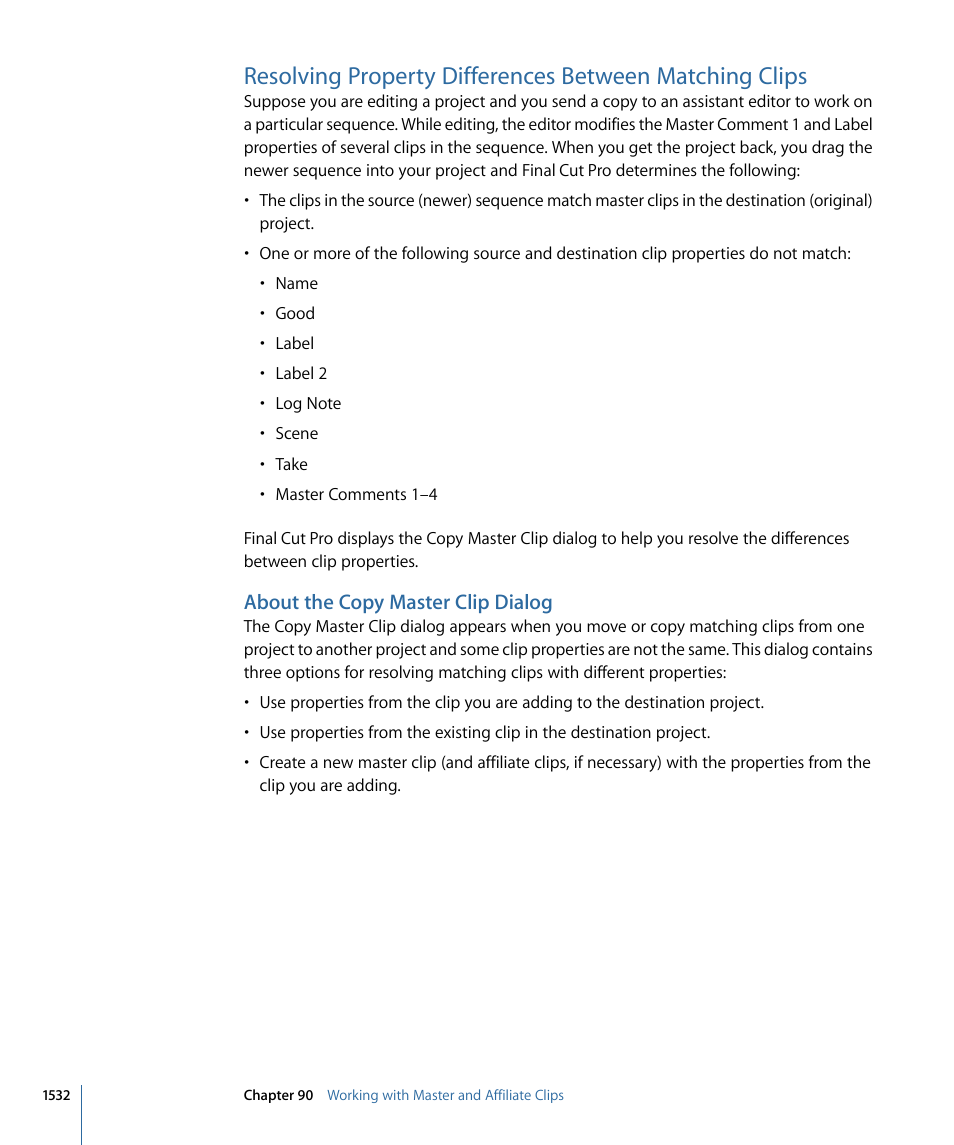 About the copy master clip dialog | Apple Final Cut Pro 7 User Manual | Page 1532 / 1990