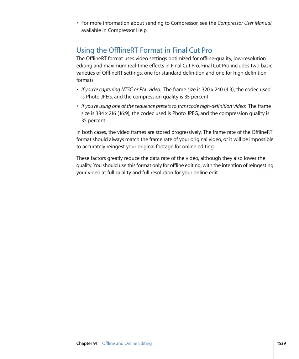 Using the offlinert format in final cut pro | Apple Final Cut Pro 7 User Manual | Page 1539 / 1990