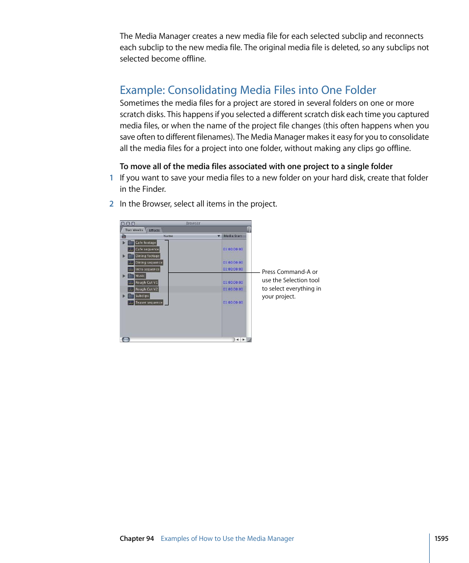 Example: consolidating media files into one folder | Apple Final Cut Pro 7 User Manual | Page 1595 / 1990