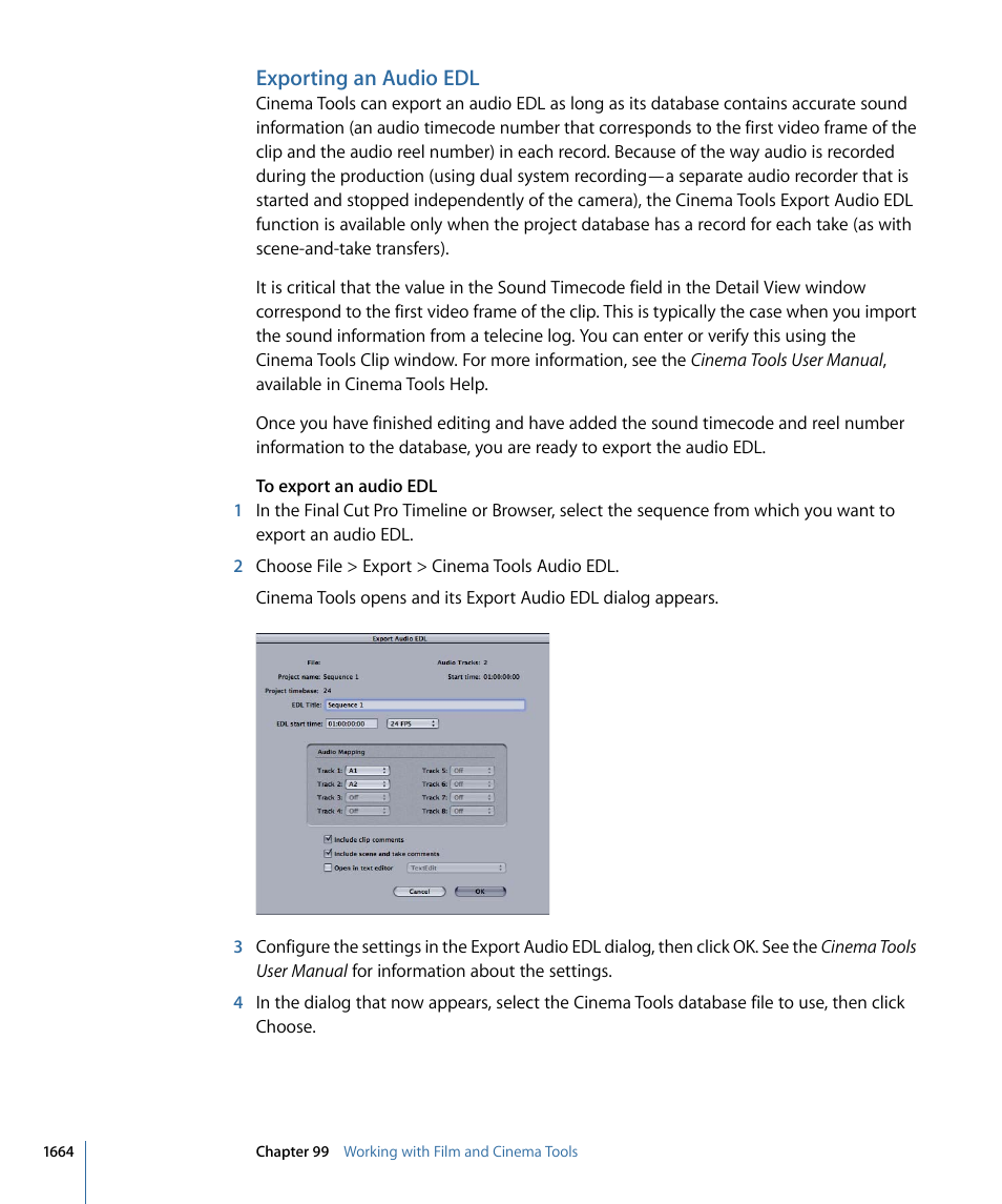 Exporting an audio edl | Apple Final Cut Pro 7 User Manual | Page 1664 / 1990