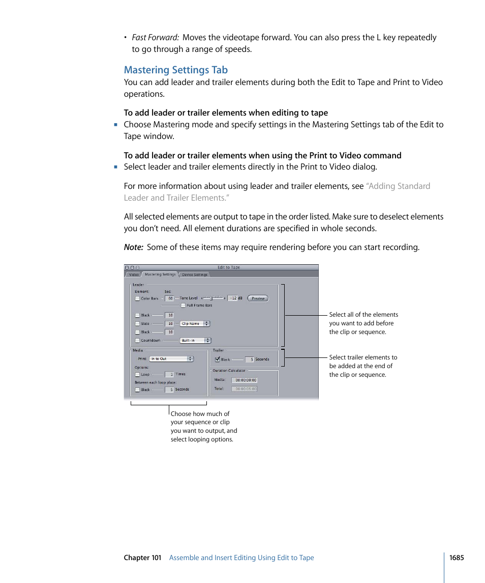 Mastering settings tab, Mastering settings | Apple Final Cut Pro 7 User Manual | Page 1685 / 1990