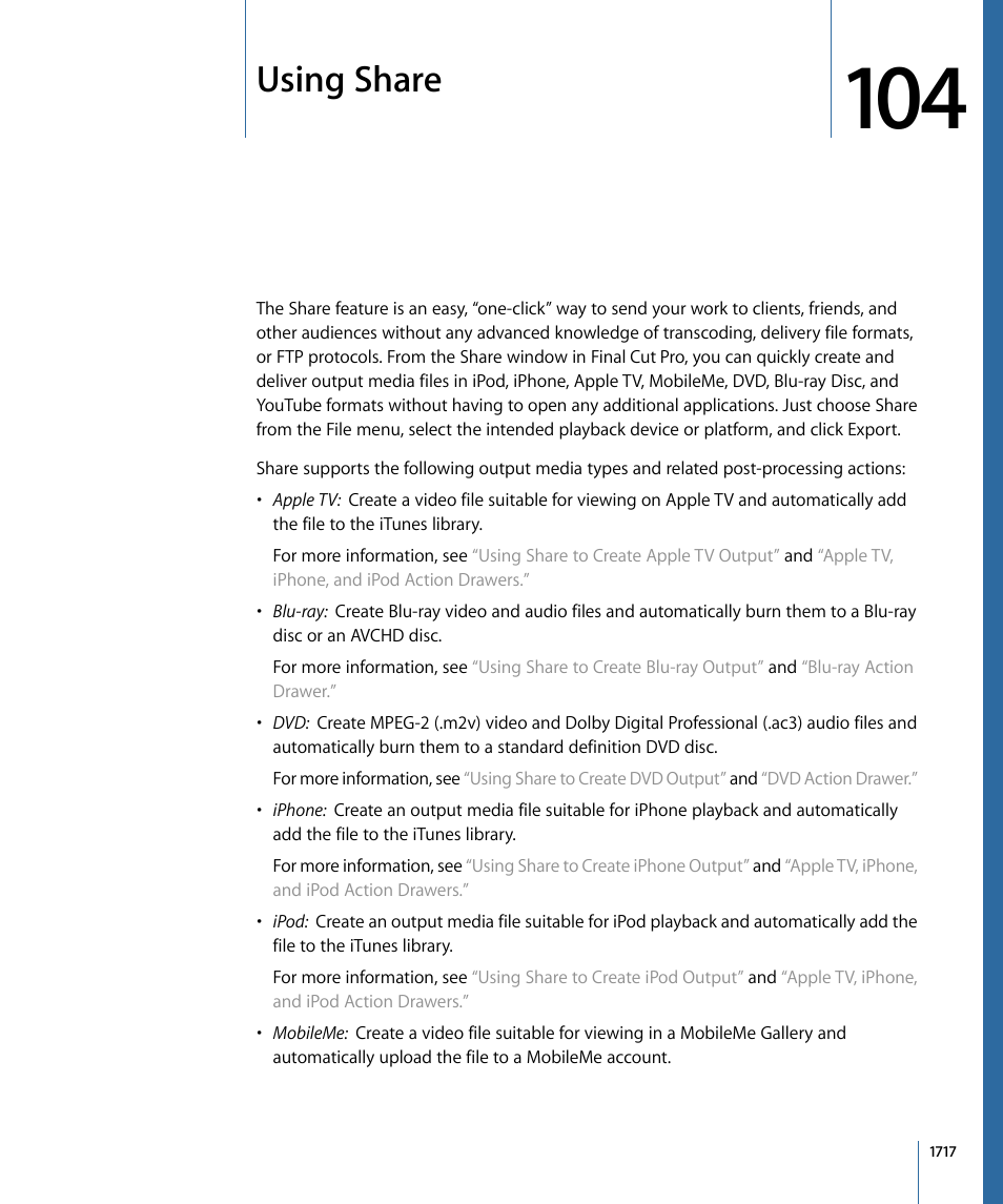 Using share | Apple Final Cut Pro 7 User Manual | Page 1717 / 1990