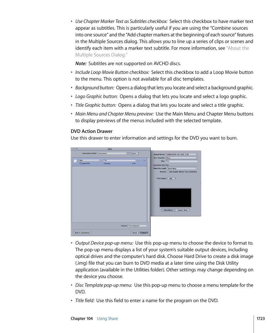 Dvd action drawer | Apple Final Cut Pro 7 User Manual | Page 1723 / 1990