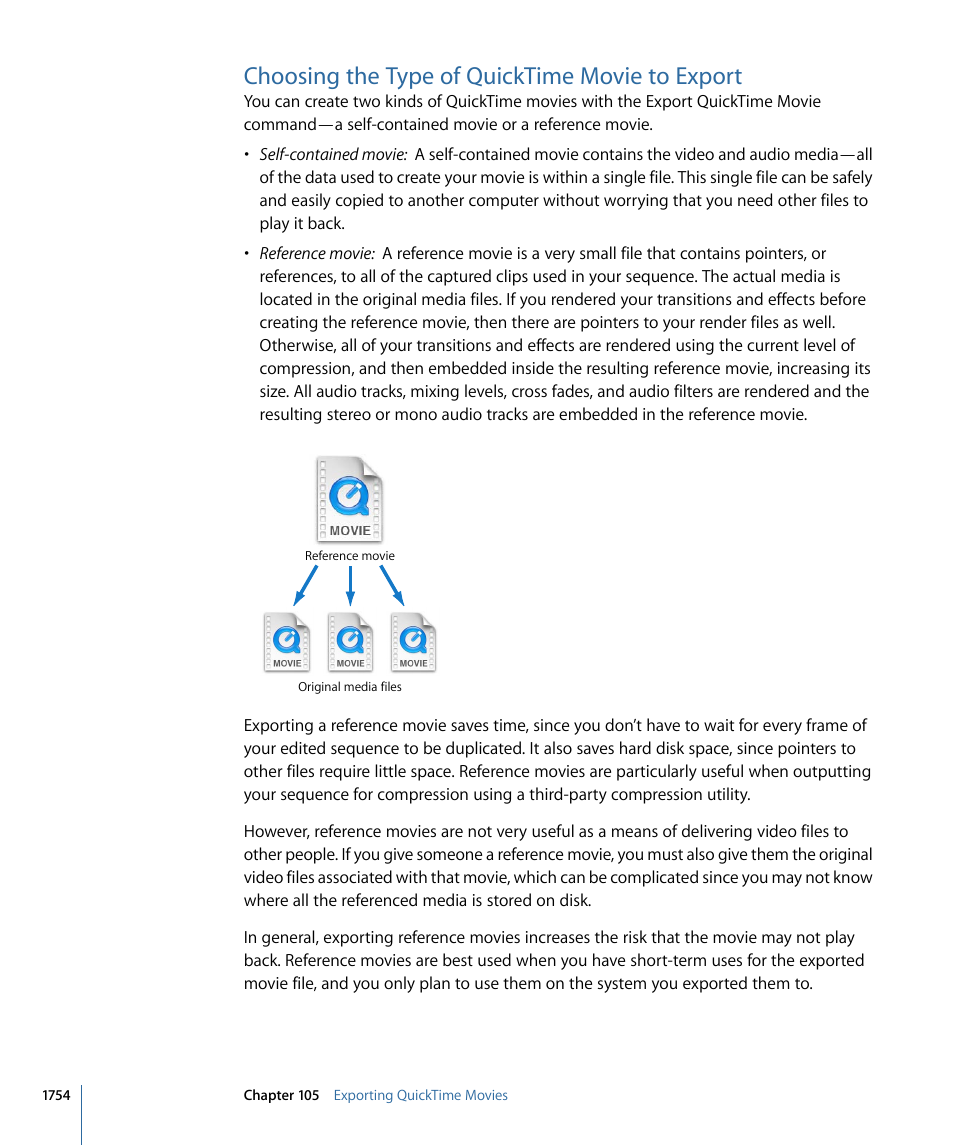 Choosing the type of quicktime movie to export | Apple Final Cut Pro 7 User Manual | Page 1754 / 1990