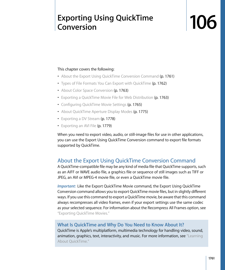 Exporting using quicktime conversion | Apple Final Cut Pro 7 User Manual | Page 1761 / 1990